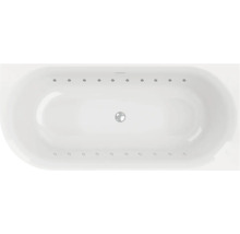 Oval geformte Badewanne mit Düsen von oben
