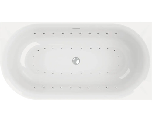 Baignoire balnéo OTTOFOND Afinar Corner XS 80 x 155 cm blanc brillant lisse 73321 Baignoire de forme ovale avec jets intégrés vue de dessus