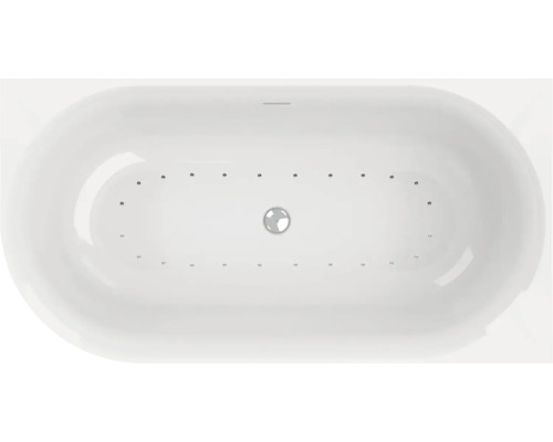 Baignoire balnéo OTTOFOND Afinar Corner XS 80 x 155 cm blanc brillant lisse 72321 Vue du dessus d''une baignoire avec jets