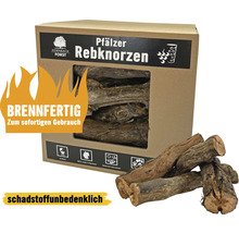 Bois de vigne du Palatinat en emballage carton, prêt à brûler et sans substances nocives