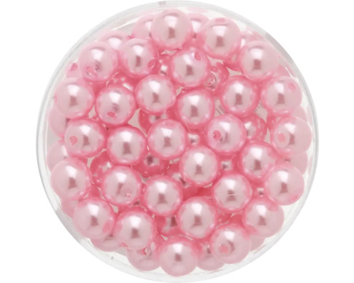 Perles de cire rose clair 6 mm 60 pièces