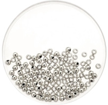 Boîte ronde avec des perles de rocaille argentées