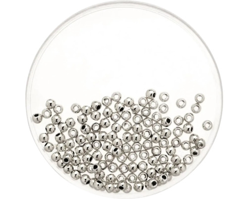Perles métalliques argent 3 mm 125 pièces