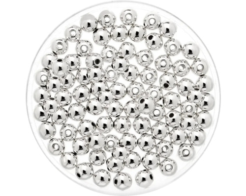 Perles métalliques argent 4 mm 80 pièces