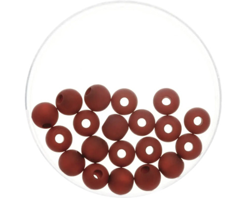 Perles Polaris rouge foncé mat 8 mm 15 pièces