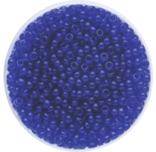Blaue Rocailles in einer Dose
