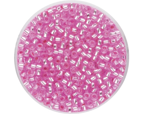 Rocailles Silbereinzug rosa 2,6 mm 17 g
