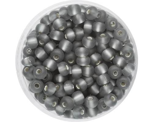 Rocailles Silbereinzug grau matt 4,5 mm 17 g