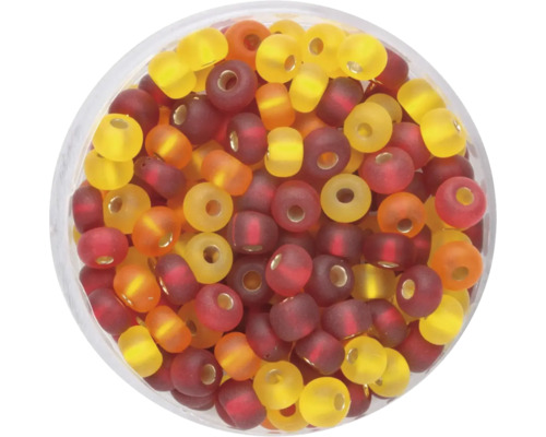 Mélange de rocailles mat jaune orange 4,5 mm 17 g Mélange de perles en verre de différentes couleurs
