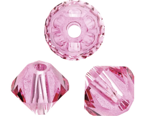 Perle pointue en verre rose 4 mm 25 pièces
