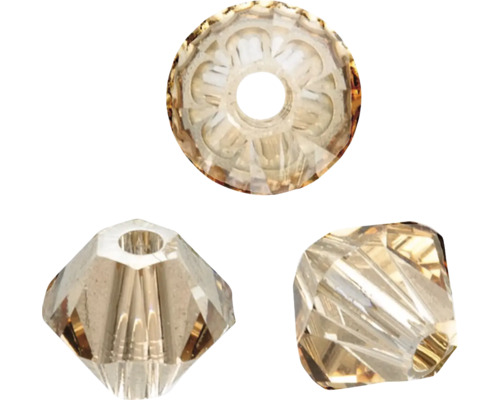 Perles pointues en verre dépoli golden shadow 4mm 25 pièces