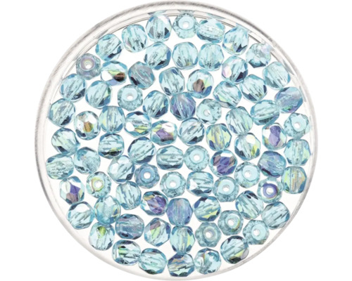 Perles de verre aqua rainbow 6 mm 50 pièces