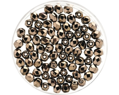 Perles de verre cuivre 6 mm 50 pièces