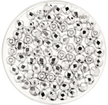 Glasschliffperlen silber 6 mm 50 Stück
