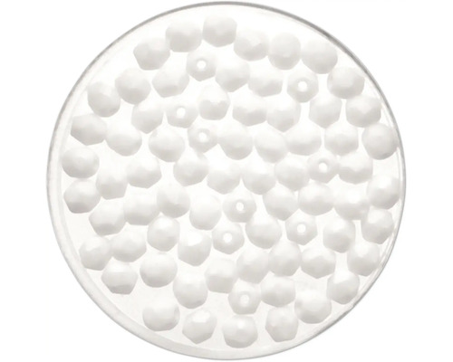 Perles de verre blanc 6 mm 50 pièces