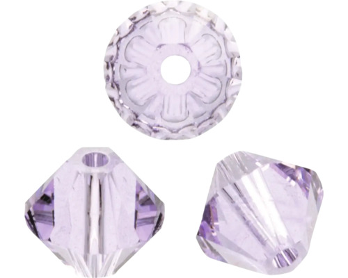Perle pointue en verre violet 6 mm 12 pièces