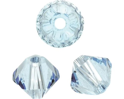 Perle pointue en verre aqua 6 mm 12 pièces