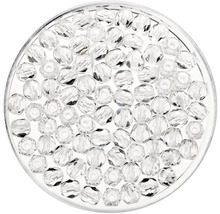 Perles en verre transparentes dans une boîte transparente pour la fabrication de bijoux
