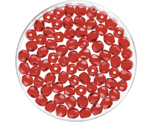 Perles de verre rubis 4 mm 100 pièces