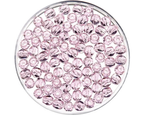 Perles dépolies rose 4 mm 100 pièces