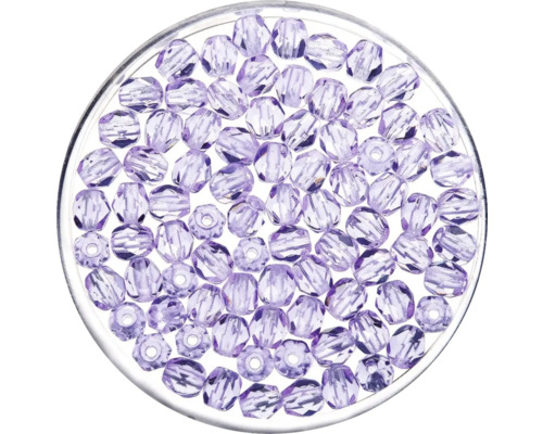 Perles de verre lilas 4 mm 100 pièces