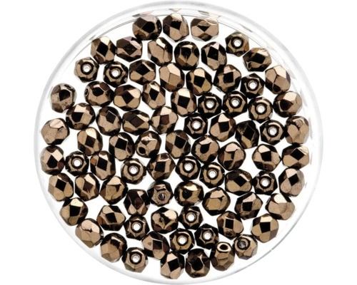Perles de verre cuivre 4 mm 100 pièces