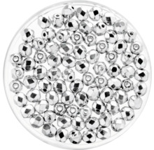 Glasschliffperlen silber 4 mm 100 Stück