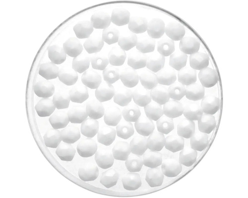 Perles de verre blanc 4 mm 100 pièces
