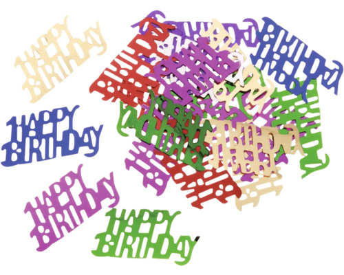 Paillettes Happy Birthday colorées 15x30 mm