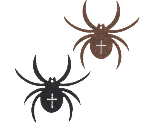 Araignées en feutre noir-brun 6 cm 6 pièces