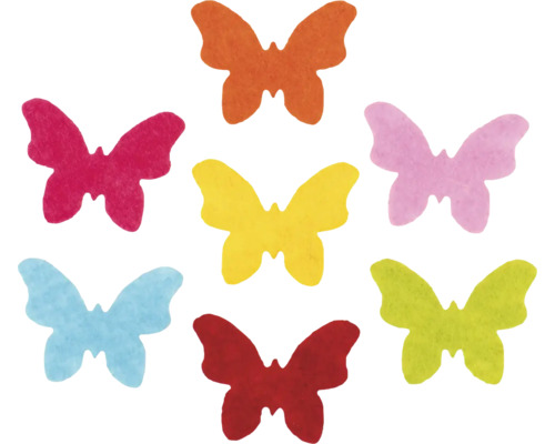 Filz-Schmetterlinge bunt 3 cm 14 Stück
