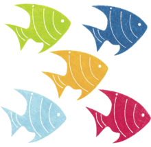 Fünf dekorative Fische aus Filz