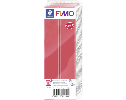Grand bloc FIMO Soft rouge cerise 454 g
