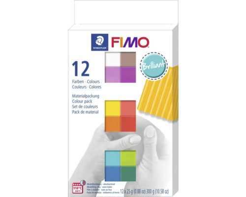 FIMO Soft Modelliermasse Colour Pack Brilliant 12x 25 g Staedtler Fimo Farben-Set mit zwölf Farben