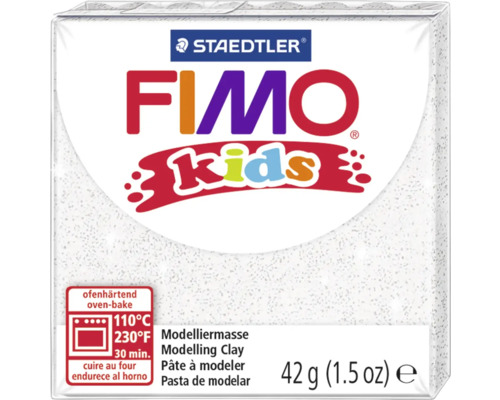 FIMO Kids paillettes blanc 42 g