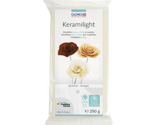 Keramilight Modelliermasse gebrauchsfertig ultraleicht lufthärtend weiß 250 g Packung Keramilight Modelliermasse 250 Gramm