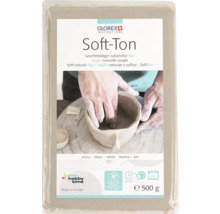 Glorex Soft-Ton, geschmeidige, natürliche Tonerde in einer 500-Gramm-Packung