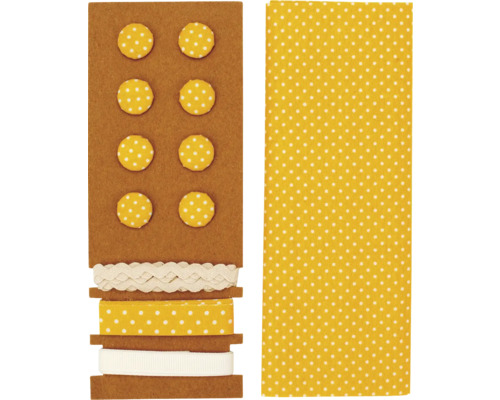 Set de rubans en tissu jaune à pois 48x48 cm