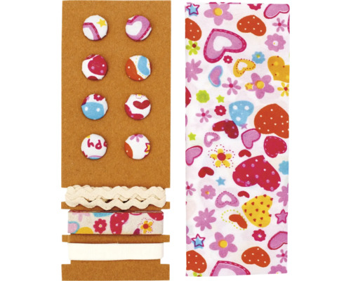 Set de rubans en tissu cœurs multicolores 48x48 cm