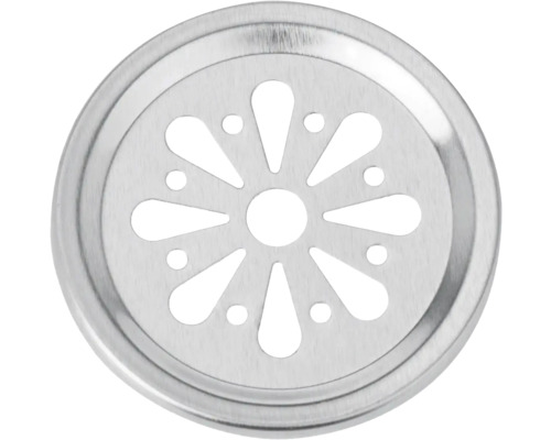 Disque d'insertion décoration argent 68 mm 2 pièces Insert d''évier en métal avec des découpes