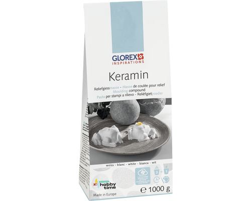 Keramin Reliefgießmasse extra hart weiß 1 kg Glorex Keramin Reliefgiessmasse in einer 1000 Gramm Packung