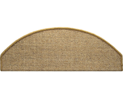 Stufenmatten-Set Sisal natur hell halbrund 28x65 cm 15-teilig