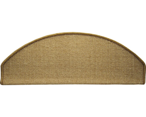 Stufenmatten-Set Sisal natur dunkel halbrund 28x65 cm 15-teilig