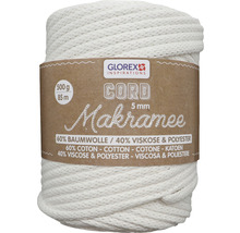 Glorex Makramee Garn, 5 Millimeter dick, 500 Gramm schwer, aus Baumwolle, Viskose und Polyester