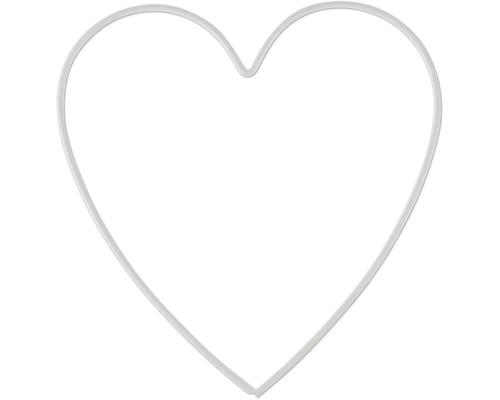 Coeur en métal blanc 15x15x0,3 cm