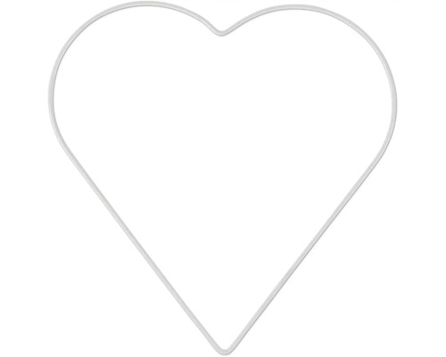 Cœur en métal blanc 20x20x0,3 cm