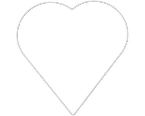 Coeur en métal blanc 28x28x0,3 cm