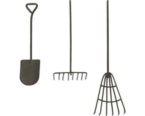 Mini-Gardening Werkzeug-Set rost 3-teilig
