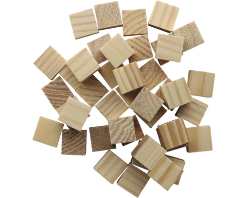 Blocs de bois cubes en bois nature 15 mm 42 pièces