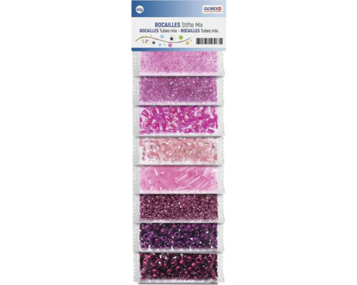 Mélange rocailles tubes teintes de rose 8 couleurs Rocailles Stifte Mix Lot avec différentes nuances de rose et de violet